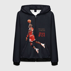 Толстовка 3D на молнии мужская MICHAEL JORDAN, цвет: 3D-черный