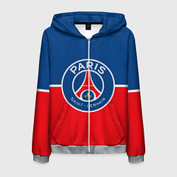 Толстовка 3D на молнии мужская FC PSG, цвет: 3D-меланж
