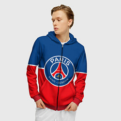 Толстовка 3D на молнии мужская FC PSG, цвет: 3D-красный — фото 2