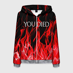 Толстовка 3D на молнии мужская YOU DIED, цвет: 3D-меланж