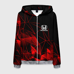 Толстовка 3D на молнии мужская HONDA, цвет: 3D-меланж