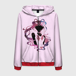 Толстовка 3D на молнии мужская Космическая Сейлор Мун, цвет: 3D-красный