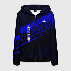 Толстовка 3D на молнии мужская Mitsubishi, цвет: 3D-черный