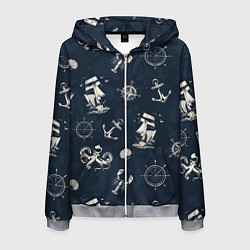 Мужская толстовка на молнии Nautical art