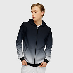 Толстовка 3D на молнии мужская Градиент, цвет: 3D-черный — фото 2