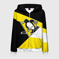 Толстовка 3D на молнии мужская Pittsburgh Penguins Exclusive, цвет: 3D-белый