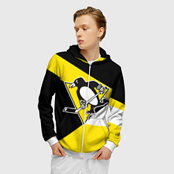 Толстовка 3D на молнии мужская Pittsburgh Penguins Exclusive, цвет: 3D-белый — фото 2