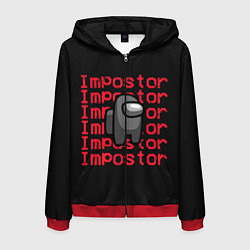 Толстовка 3D на молнии мужская Among Us, цвет: 3D-красный