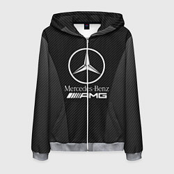 Толстовка 3D на молнии мужская MERCEDES-BENZ, цвет: 3D-меланж