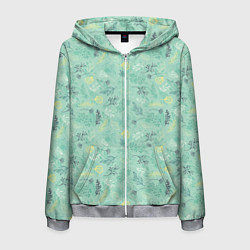 Толстовка 3D на молнии мужская Гербарий, цвет: 3D-меланж