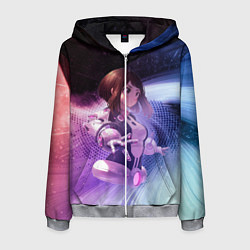 Толстовка 3D на молнии мужская Урарака, Очако, цвет: 3D-меланж