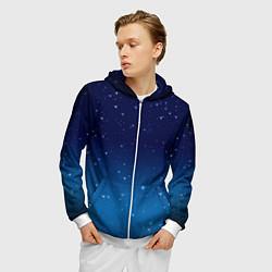 Толстовка 3D на молнии мужская Звездное небо, цвет: 3D-белый — фото 2