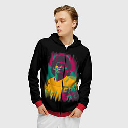 Толстовка 3D на молнии мужская Diego Maradona, цвет: 3D-красный — фото 2