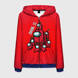 Толстовка 3D на молнии мужская AMONG US, цвет: 3D-синий