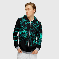 Толстовка 3D на молнии мужская Neon Dragon, цвет: 3D-меланж — фото 2