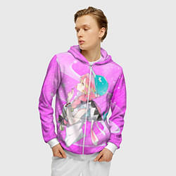 Толстовка 3D на молнии мужская Мицури Канродзи, цвет: 3D-белый — фото 2
