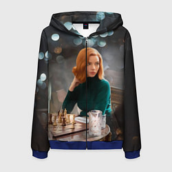 Толстовка 3D на молнии мужская Queens Gambit Ход Королевы, цвет: 3D-синий
