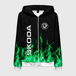 Толстовка 3D на молнии мужская SKODA, цвет: 3D-белый