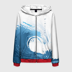 Толстовка 3D на молнии мужская WAVE ВОЛНЫ, цвет: 3D-красный