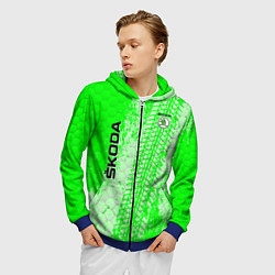 Толстовка 3D на молнии мужская SKODA, цвет: 3D-синий — фото 2