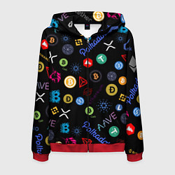 Мужская толстовка на молнии BITCOIN PATTERN БИТКОИН Z