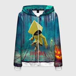 Толстовка 3D на молнии мужская Little Nightmares 2, цвет: 3D-белый