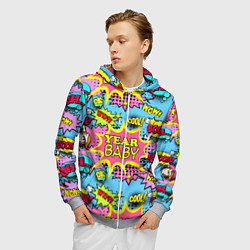 Толстовка 3D на молнии мужская Year baby Pop art print, цвет: 3D-меланж — фото 2