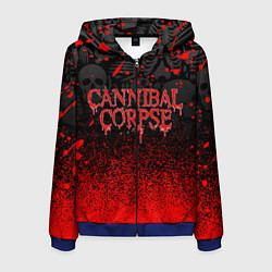 Толстовка 3D на молнии мужская CANNIBAL CORPSE, цвет: 3D-синий