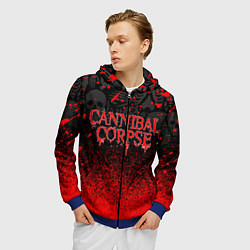 Толстовка 3D на молнии мужская CANNIBAL CORPSE, цвет: 3D-синий — фото 2