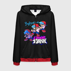 Толстовка 3D на молнии мужская Friday Night Funkin, цвет: 3D-красный