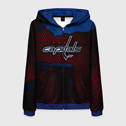 Толстовка 3D на молнии мужская WASHINGTON CAPITALS, цвет: 3D-синий