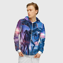 Толстовка 3D на молнии мужская DEATH NOTE ТЕТРАДЬ СМЕРТИ, цвет: 3D-белый — фото 2