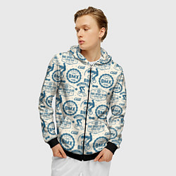 Толстовка 3D на молнии мужская BMX, цвет: 3D-черный — фото 2