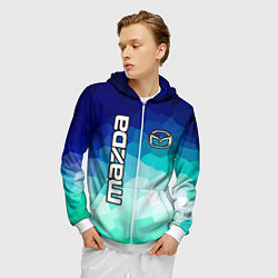 Толстовка 3D на молнии мужская Mazda Motor, цвет: 3D-белый — фото 2