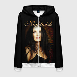 Толстовка 3D на молнии мужская Nightwish, цвет: 3D-белый