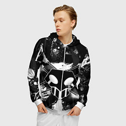 Толстовка 3D на молнии мужская БЛИЧ ШИНИГАМИ ЛОГО НА СПИНЕ, цвет: 3D-белый — фото 2