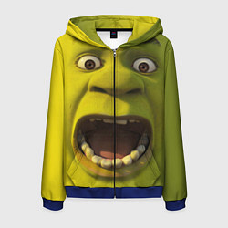 Толстовка 3D на молнии мужская Shrek is Yelling, цвет: 3D-синий