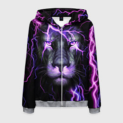 Мужская толстовка на молнии НЕОНОВЫЙ ЛЕВ NEON LION