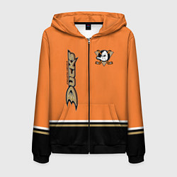 Толстовка 3D на молнии мужская Anaheim Ducks, цвет: 3D-черный