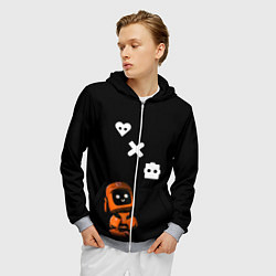 Толстовка 3D на молнии мужская Милый робот, цвет: 3D-меланж — фото 2