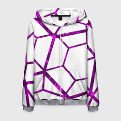 Толстовка 3D на молнии мужская Hexagon, цвет: 3D-меланж