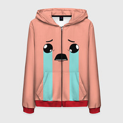 Толстовка 3D на молнии мужская Crying Isaac, цвет: 3D-красный
