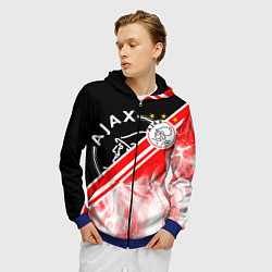 Толстовка 3D на молнии мужская FC AJAX AMSTERDAM ФК АЯКС, цвет: 3D-синий — фото 2