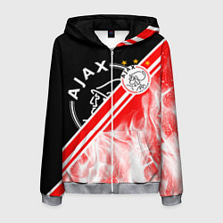Толстовка 3D на молнии мужская FC AJAX AMSTERDAM ФК АЯКС, цвет: 3D-меланж