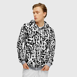 Толстовка 3D на молнии мужская КАЛЛИГРАФИЯ CALLIGRAPHY, цвет: 3D-меланж — фото 2