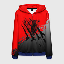 Толстовка 3D на молнии мужская Славянские символы, цвет: 3D-синий