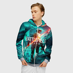 Толстовка 3D на молнии мужская Баттлфилд 2042, цвет: 3D-меланж — фото 2