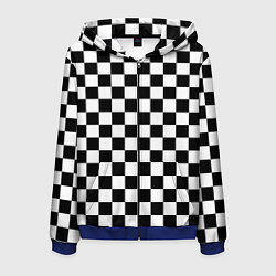 Толстовка 3D на молнии мужская Шахматист, цвет: 3D-синий