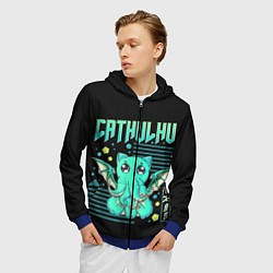 Толстовка 3D на молнии мужская CatHulhu, цвет: 3D-синий — фото 2