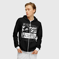 Толстовка 3D на молнии мужская Бродячие псы Ацуши и акутагава, цвет: 3D-белый — фото 2